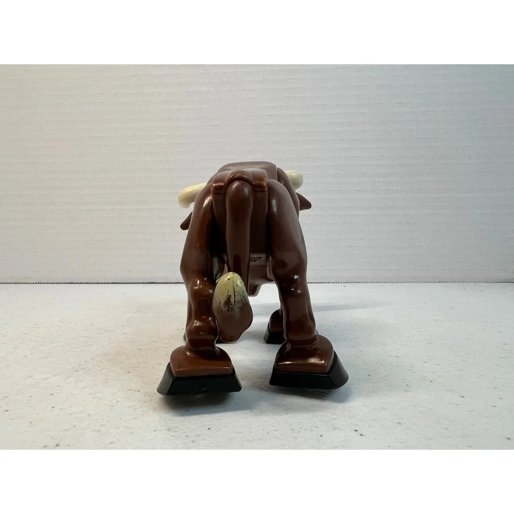 Vintage Fisher Price Little People Brown Bull Longhorn Farm Animal Toy Figure